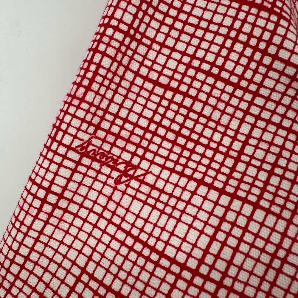 Burberry London Red White Grid Trench Coat Double Breasted Belted Cotton Jacket - Picture 3 of 12